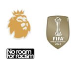 premier league champion badge(new) & no room for racism & cwc champions 2023 badges +$2.00