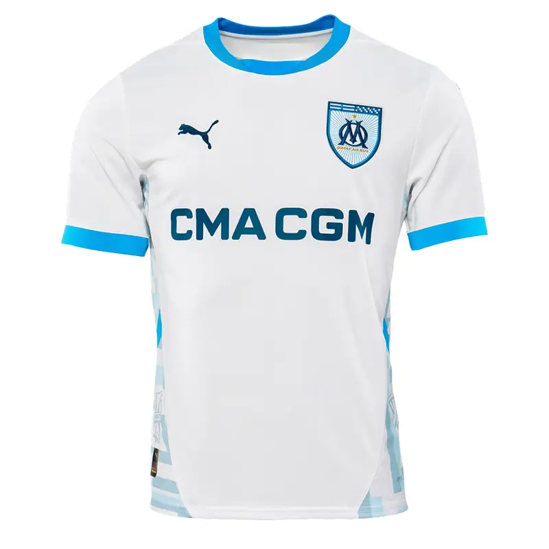 2024-2025 Marseille home soccer jersey